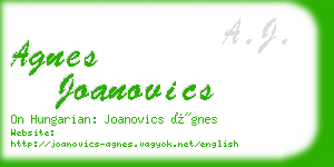 agnes joanovics business card